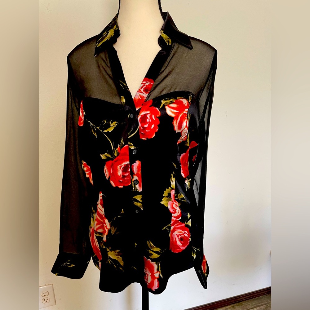 Vintage Cache Silk Blouse size M